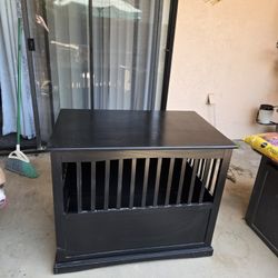 Large Wooden Pet Crate End Table