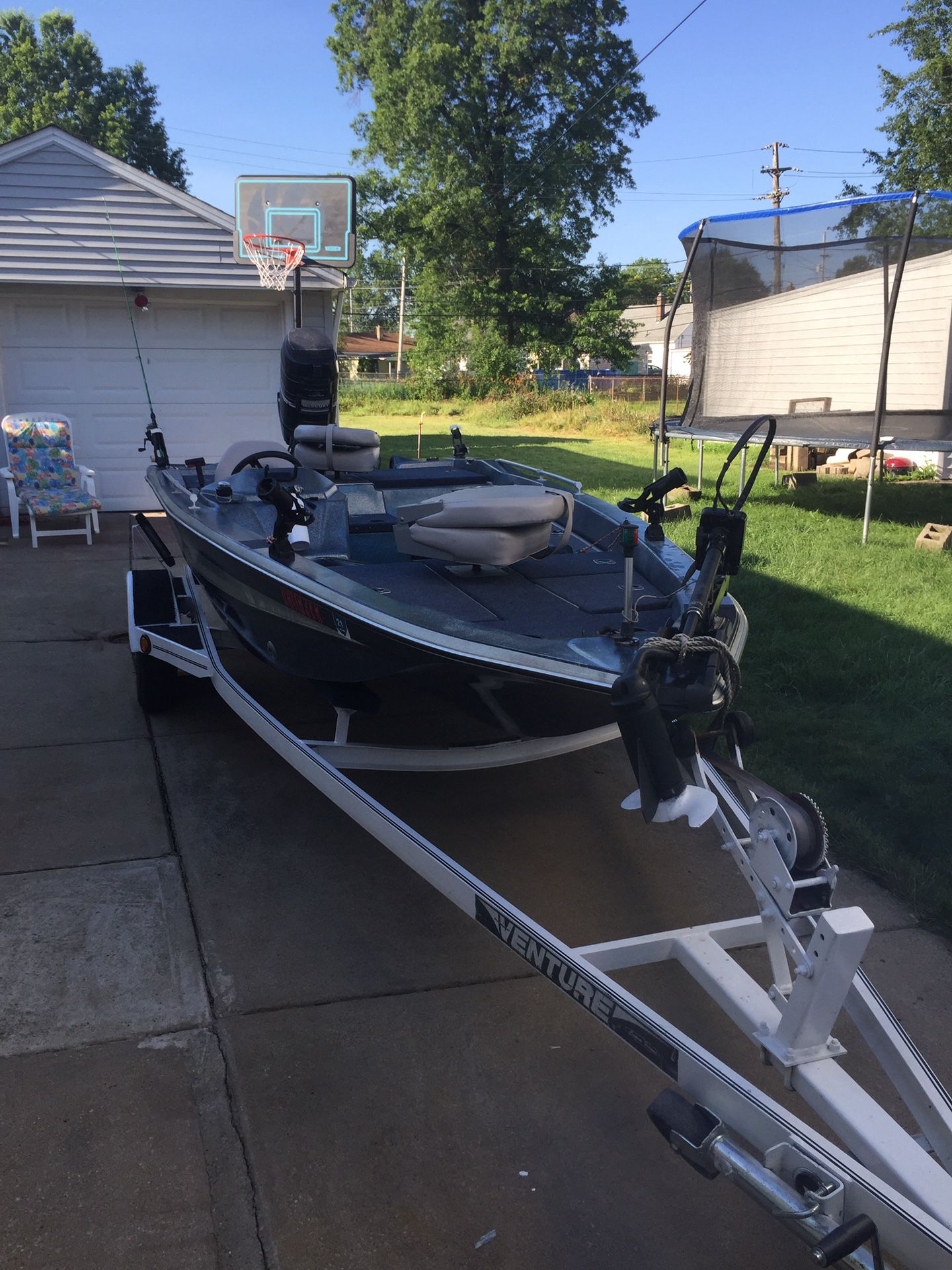 1989 venture 115 hp mercury outboard motor with trailer