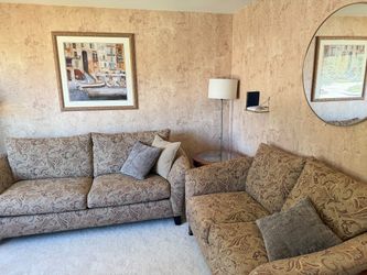 Paisley Fabric Sofa and Loveseat Set