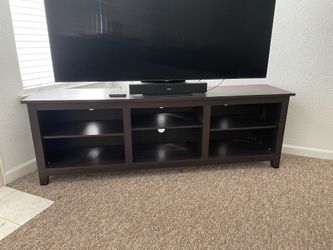 TV Stand Espresso 70inch with Adjustable Shelves