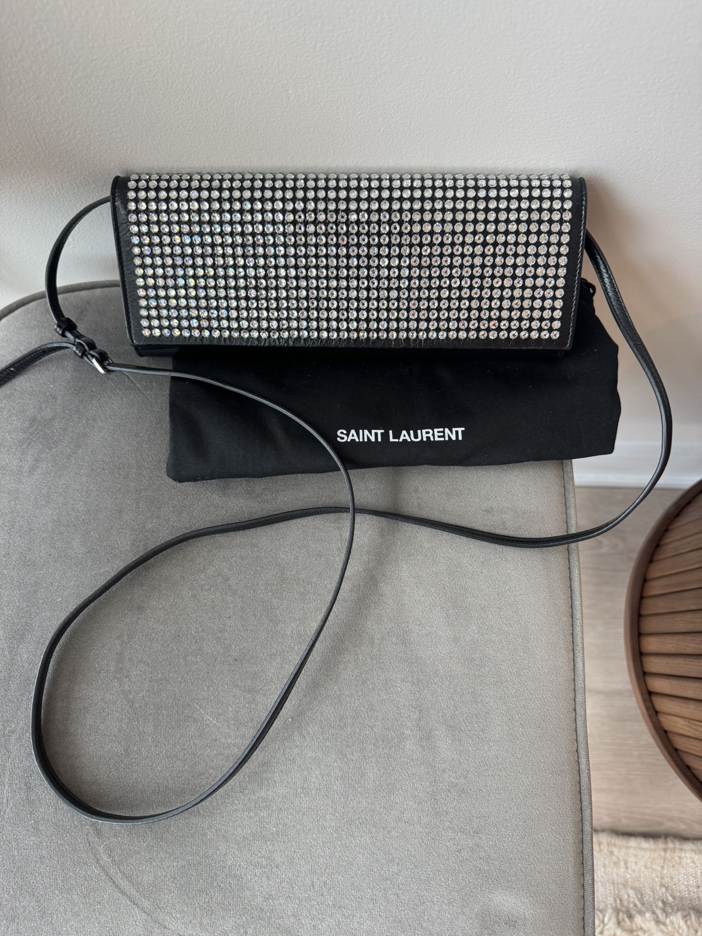 Saint Laurent Black Leather Clutch