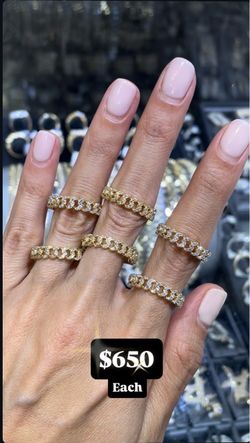 10K Natural Diamonds Cuban Ring
