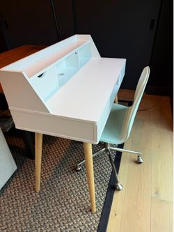 Cute White Desk with Storage