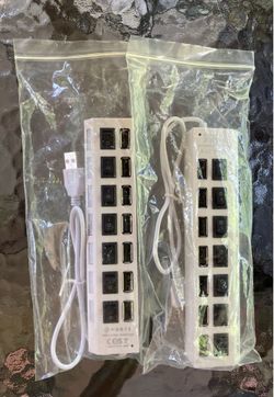 2 pack bundle of generic brand 7 port USB 2.0 hubs