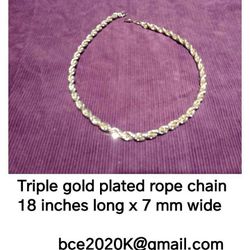 triple gold plated rope chain