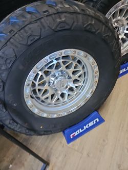 17x9 xm rims 6 lug 6x139 6x5.5 on new tires 35 1250 17 lt