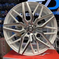 Shift Spring Wheels 20x8.5 (35, 5x114.3, 73.1) White Rims Set of 4