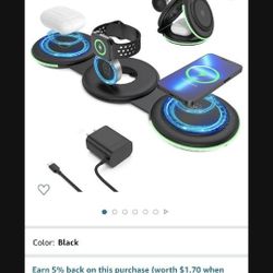 3 in 1 Magnetic Foldable Wireless Charging Station,Folding Charger Dock Stand for Travel Mag-Safe Apple iPhone 14/13/12/11/Pro/Max/XS/XR/X/Plus/Apple 