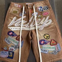 Valley Sports Dreams Men's Beige Denim Shorts Patchwork