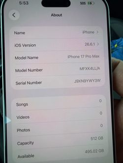 Apple iPhone 17 pro max 512g locked att like new