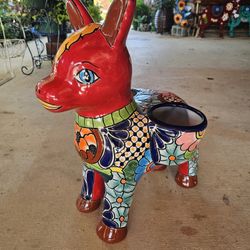 XL Talavera Red Donkey Clay Pots, Plants, Planters. $90 cada una