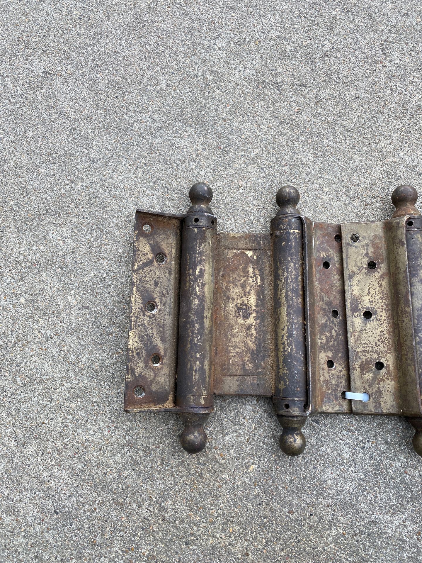 1908 Pair Large Vintage Antique Bommer'Swinging Door Hinges Antique for