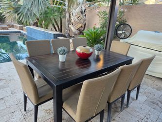 Outdoor Patio Dining Set – 72” Table with 8 Chairs