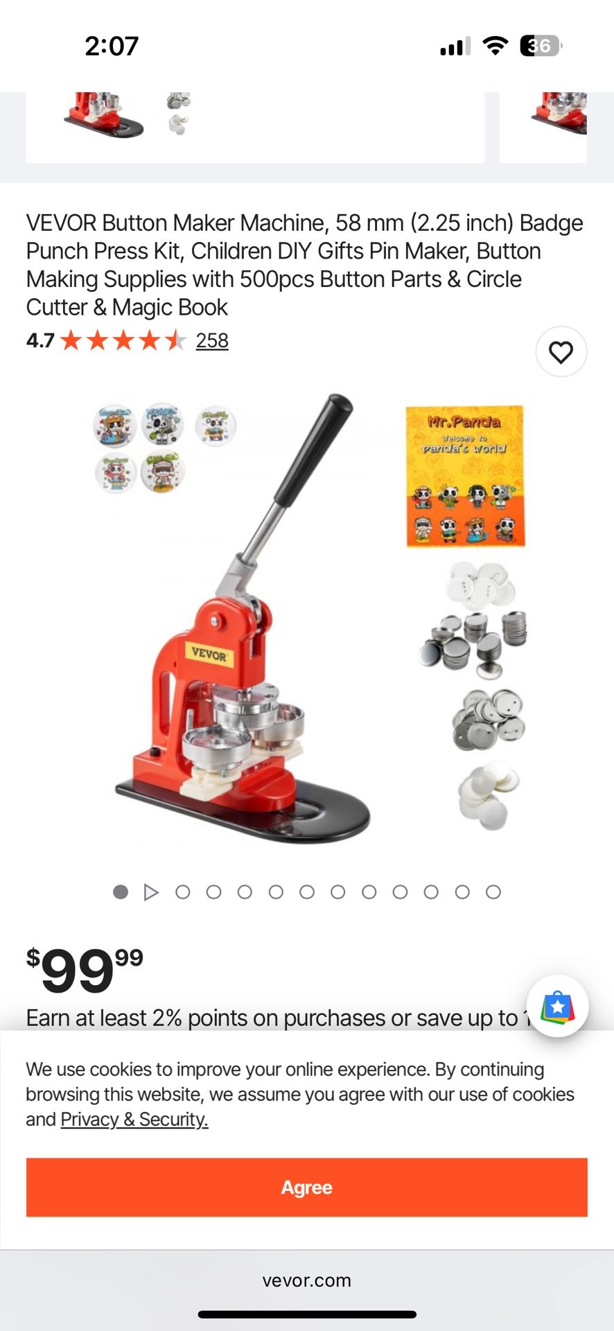 VEVOR Button Presser