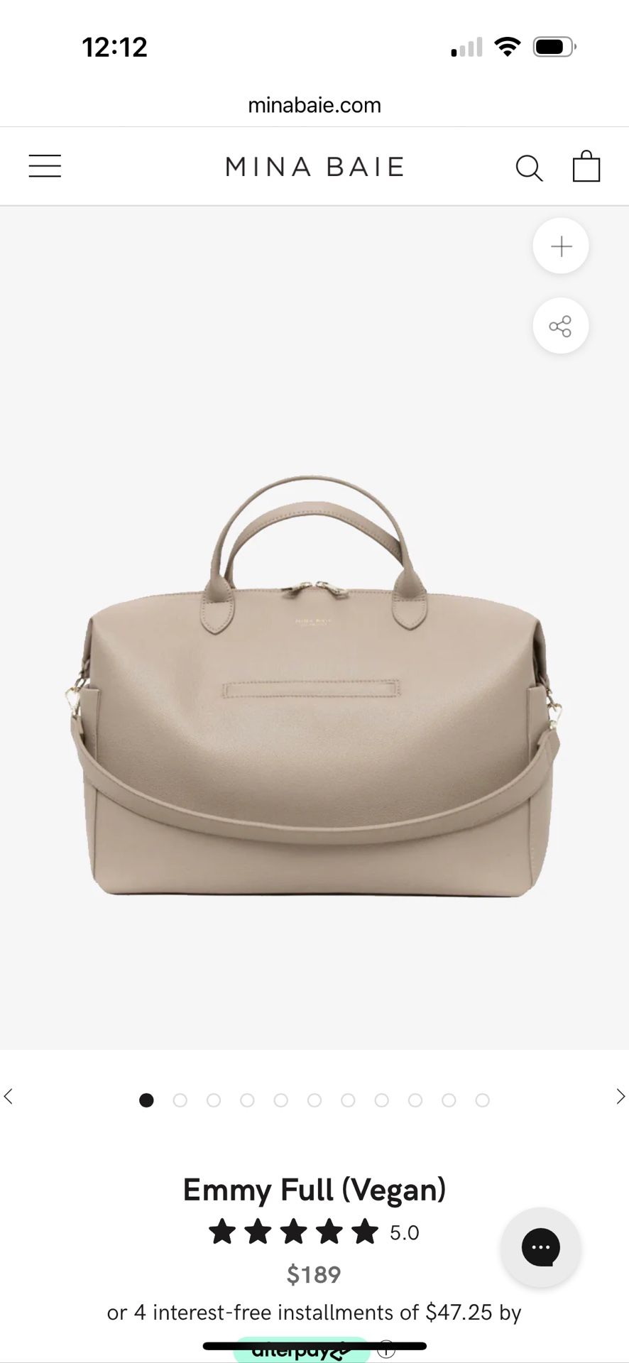 Mina Baie Sand Vegan Diaper Bag