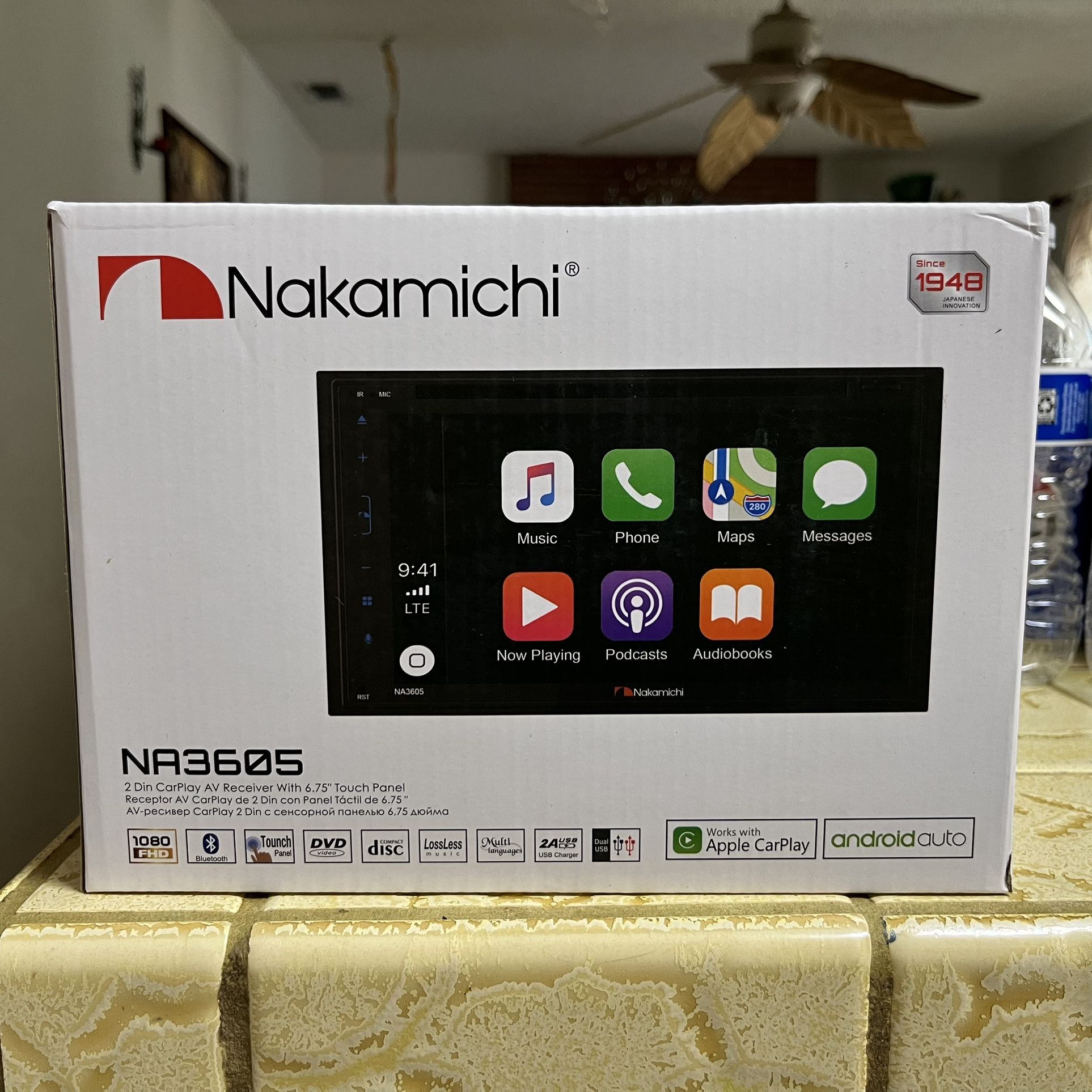 Nakamichi 6.8” Display, Car DVD/ CarPlay, Bluetooth