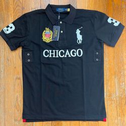 Chief Keef Polo ralph lauren black ‘CHICAGO’ text size m
