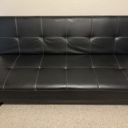 Black Leather Futon Couch