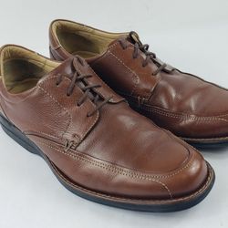 Johnson & Murphy Mens Brown Sheepskin Lace-Up Oxfords Slip Resist Shoes Size 10.5 M