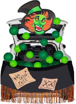 Truck or treat Car decor  (with Witch Head, Balloons, Tassels) New