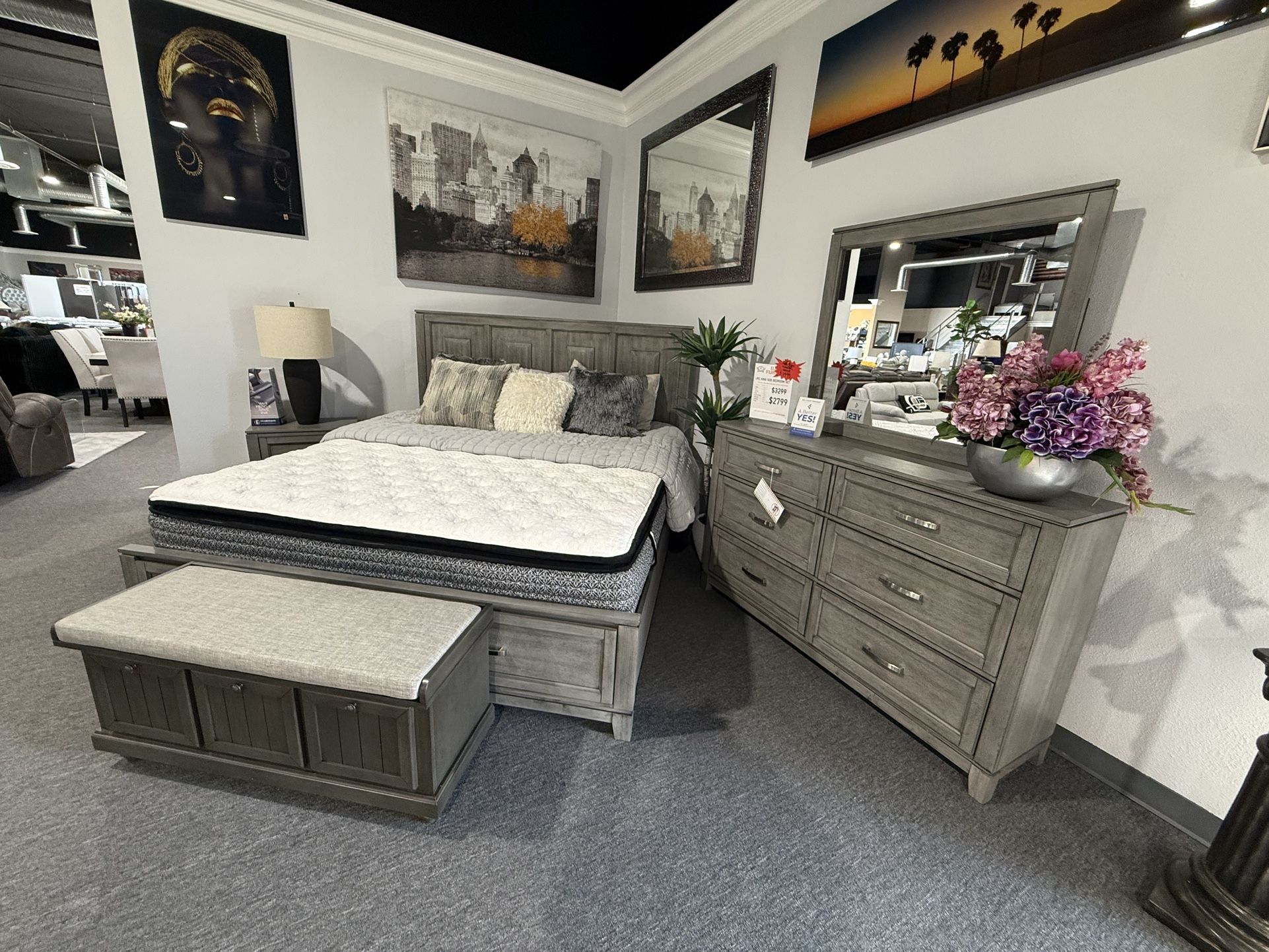 4 PC KING BEDROOM SET