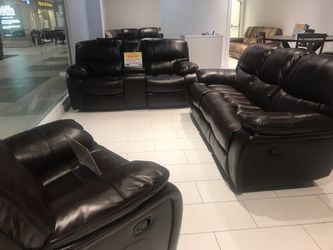 COMFY NEW MADRID RECLINING SOFA AND LOVESEAT SET ON SALE ONLY $799. SAME DAY DELIVERY. NO CREDIT CHECK FINANCING
