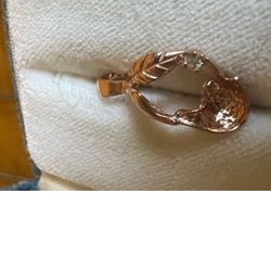 14k Rose Gold With Natural Diamond Pendant
