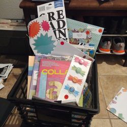 Full Crate Of Craft And Scrapbook Supplies