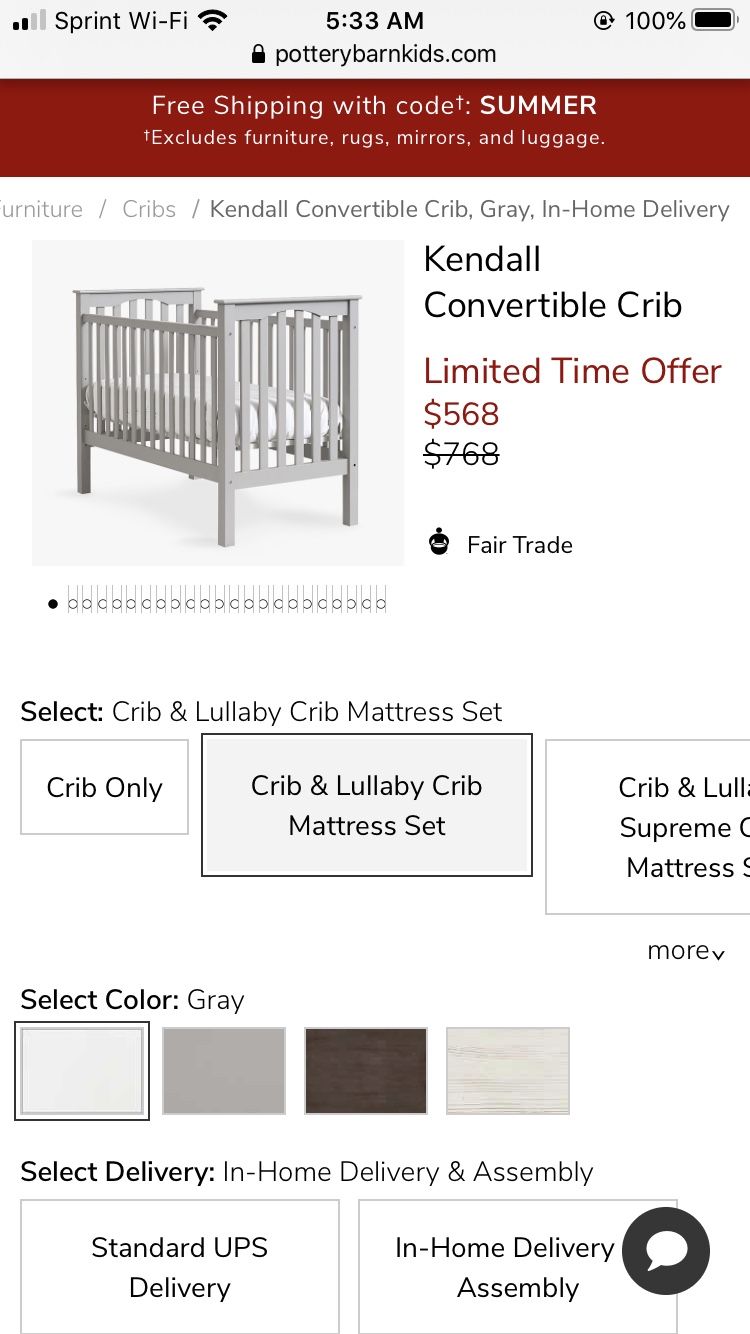 Crib pottery barn
