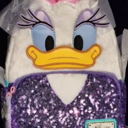Loungefly Daisy Duck 85th Anniversary Sequin Plush Cosplay Mini Backpack