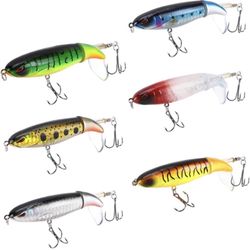 6 Pack Spin Tail Whopper Bass Topwater Top Water Jerk Trout Crappie Lure Bait Tackle