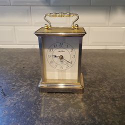 vintage Seth Thomas Quartz brass gold desk clock