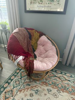 pastel pink papasan chair