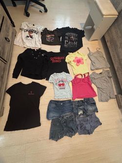 Girl shirts and shorts all for $15