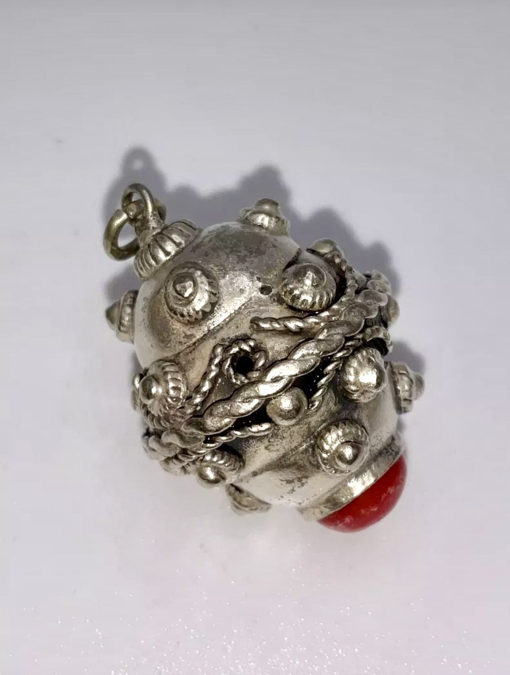 Rare Antique Victorian Silver Etruscan Peruzzi Fob Charm Pendant