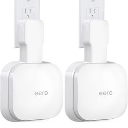 Outlet Wall Mount Holder Compatible with eero Pro 6e/Pro 6 Mesh Wi-Fi System, Built-in Cable Management No Messy Wires, Space-Saving (2 Pack)