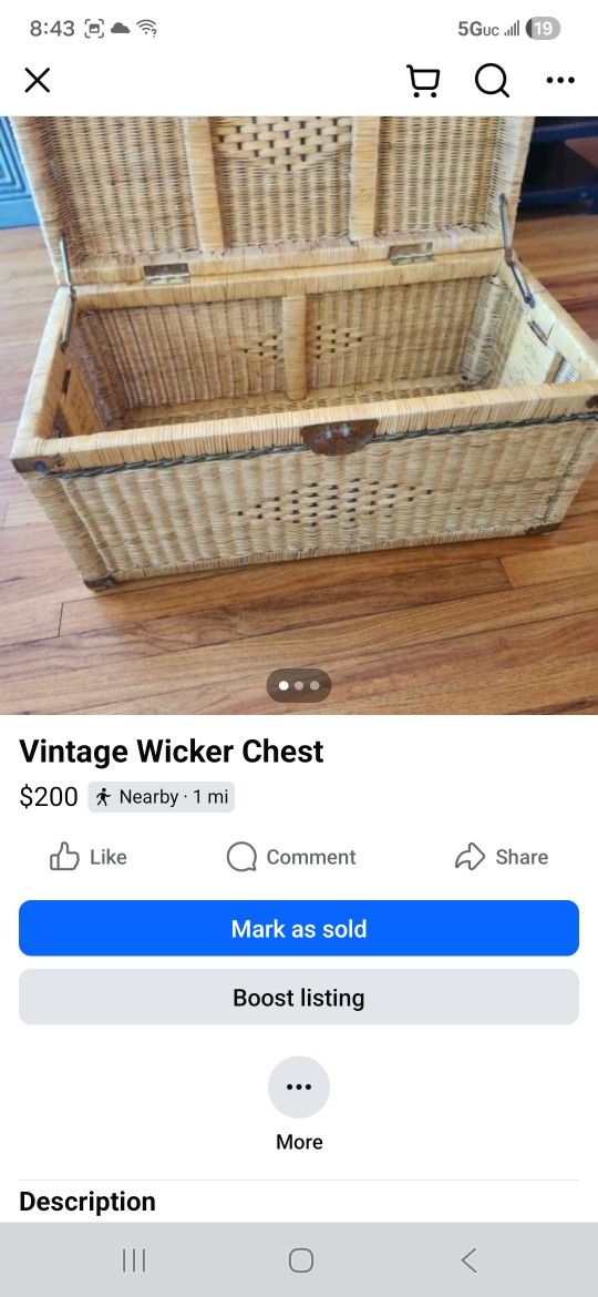 Vintage Wicker Chest