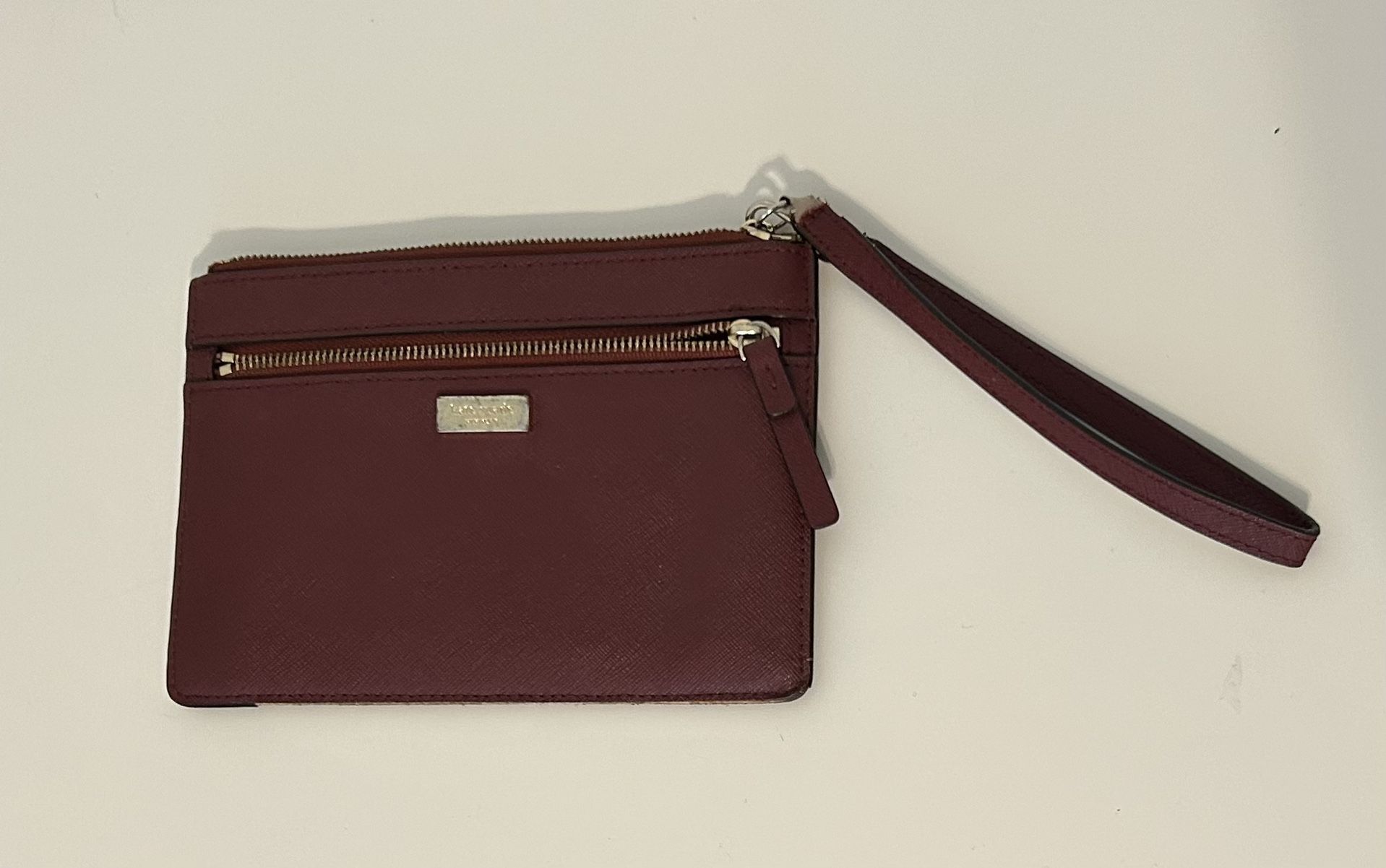 Kate Spade Maroon Saffiano Leather Wristlet – Retails $98