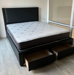 Queen Size Frame And Mattress