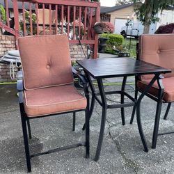 Nice Height Patio Table With 2 Chairs 