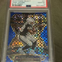 2019 Panini Select - Concourse Josh Jacobs #81 Blue Prizm /175 (RC)