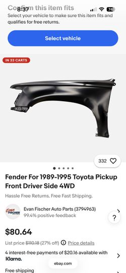 Toyota fender 91-95