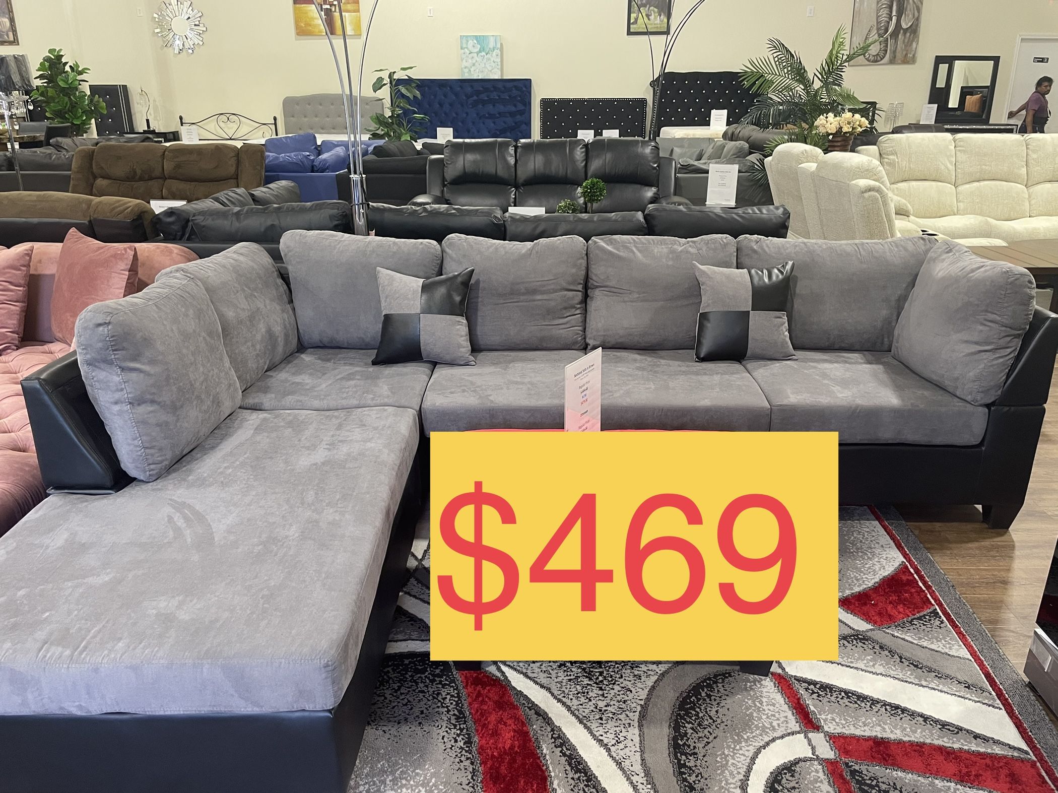 Grey Color Sectional Sofa Set