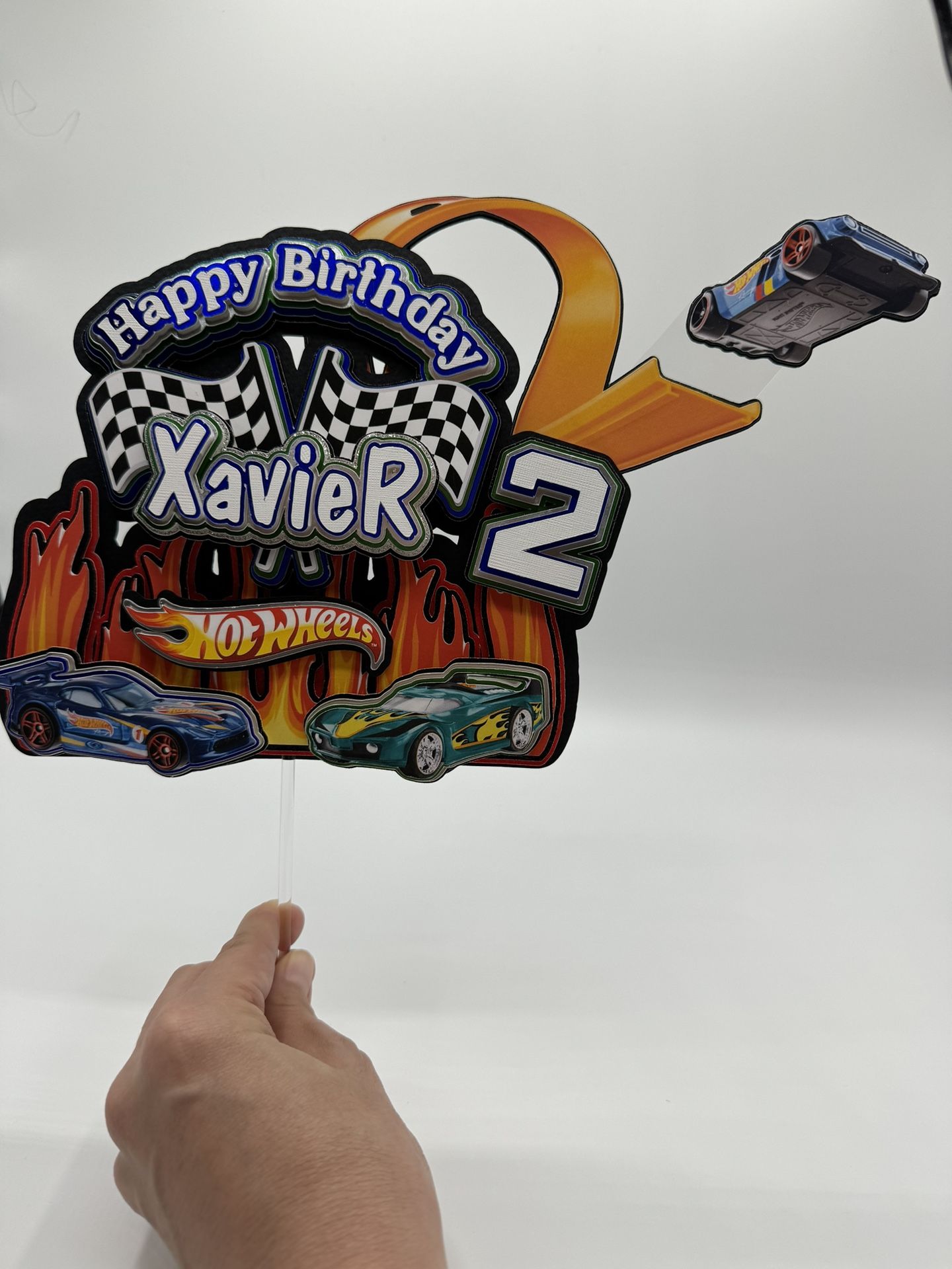 Hot Wheels  Happy Birthday Cake Topper Customizable