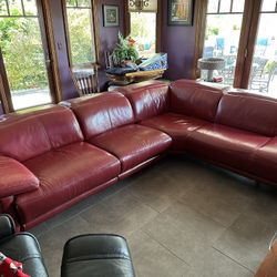 Voss leather 2024 power reclining sectional
