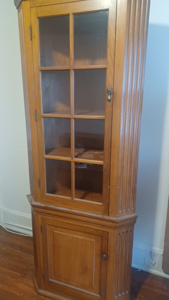 Wooden Corner Curio Cabinet
