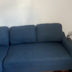 Raymour and Flanigan Daine Blue Sleeper Sofa/Sectional (2 pieces)