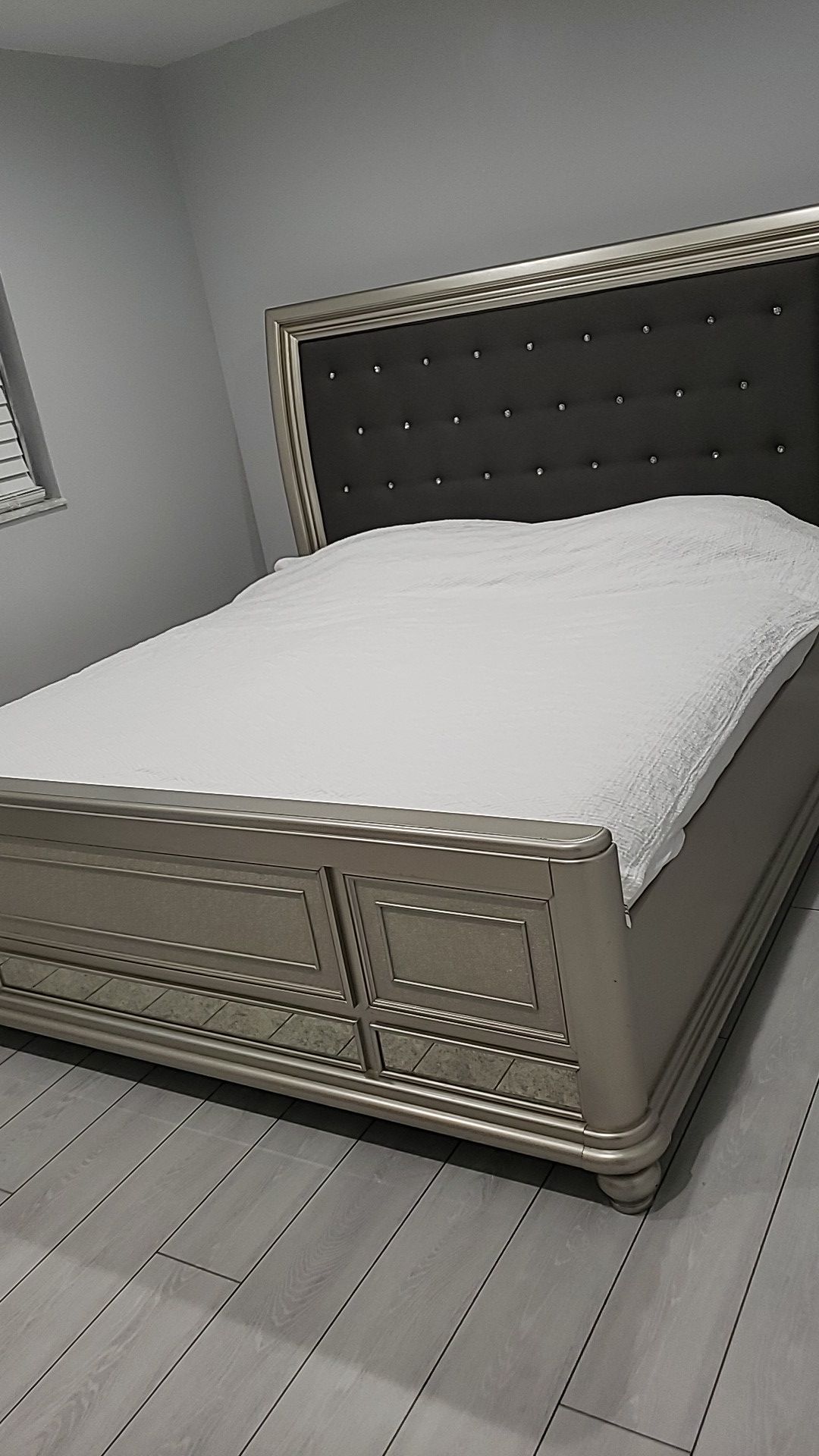 King bed frame dresser and mattress