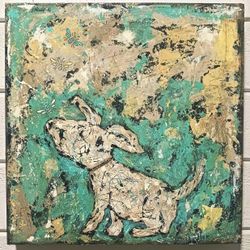 ORIGINAL Painting Oil/Acrylic on Wood. (16"x 16") by Artist Alix Brett