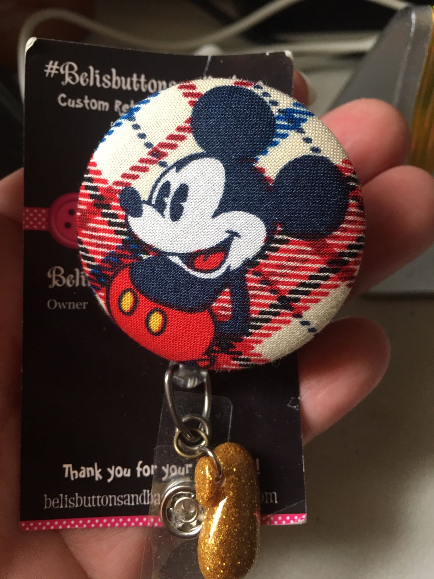 Mickey Mouse id Badge Holder new